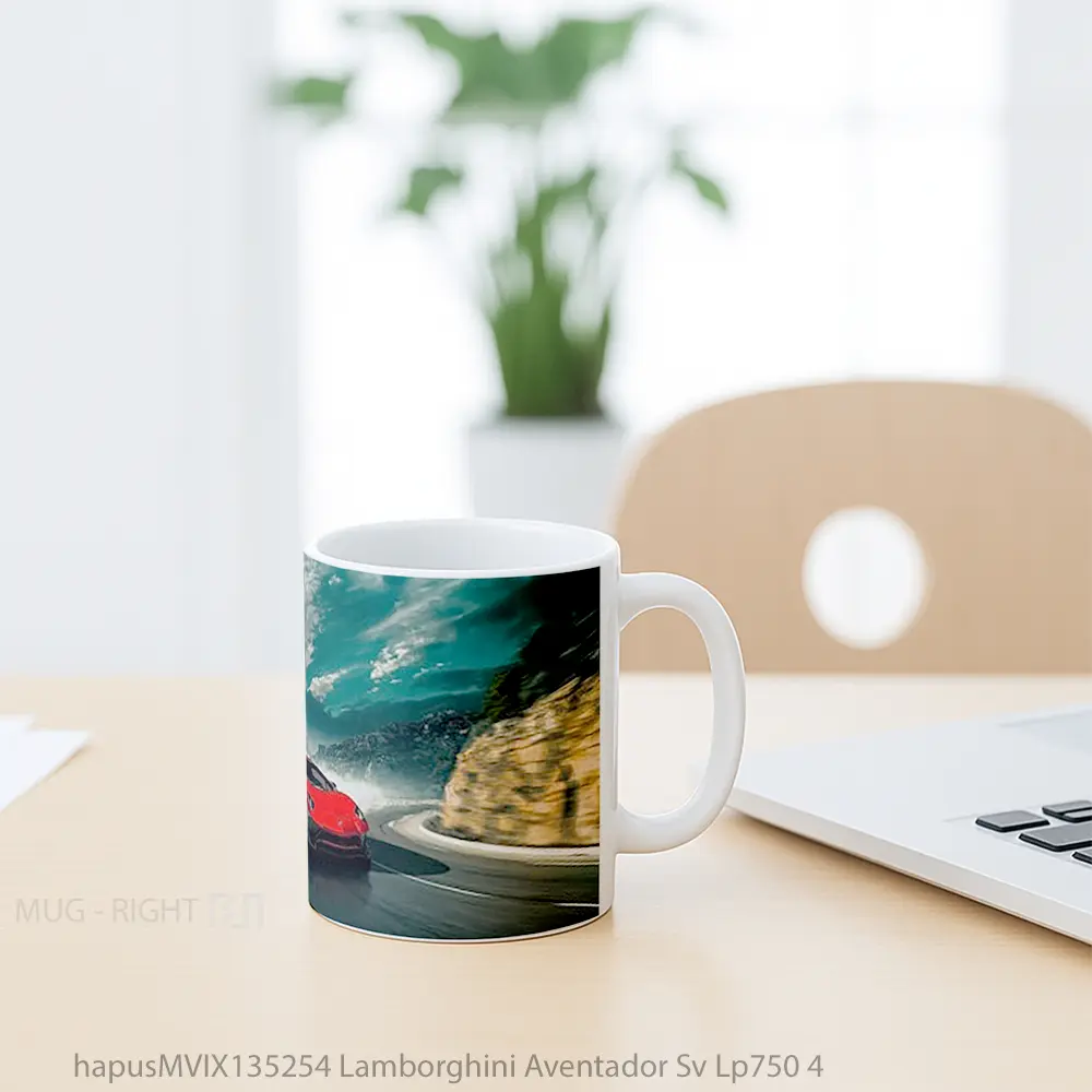 Mug Lamborghini Aventador Sv Lp750 4 Cangkir Mobil - All-side / Desain