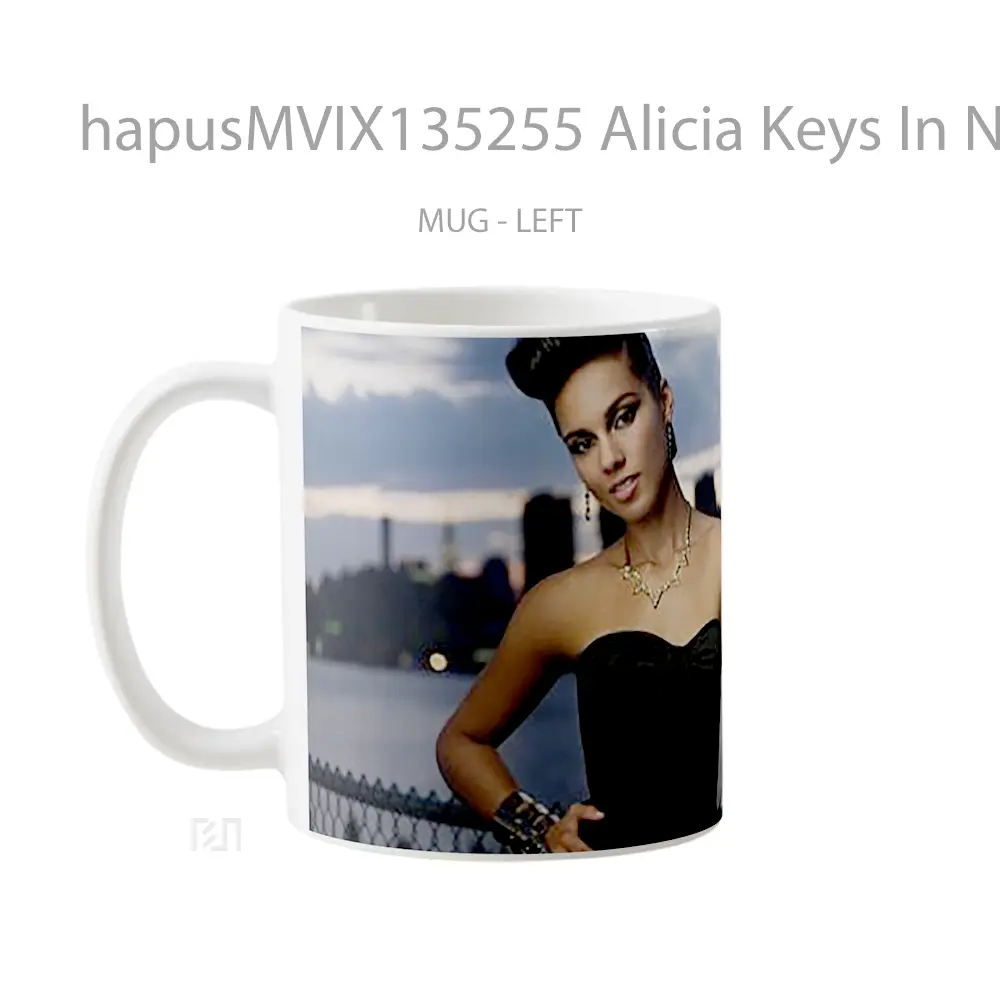 Mug Alicia Keys In New York Gelas Keramik Unik - All-side / Desain