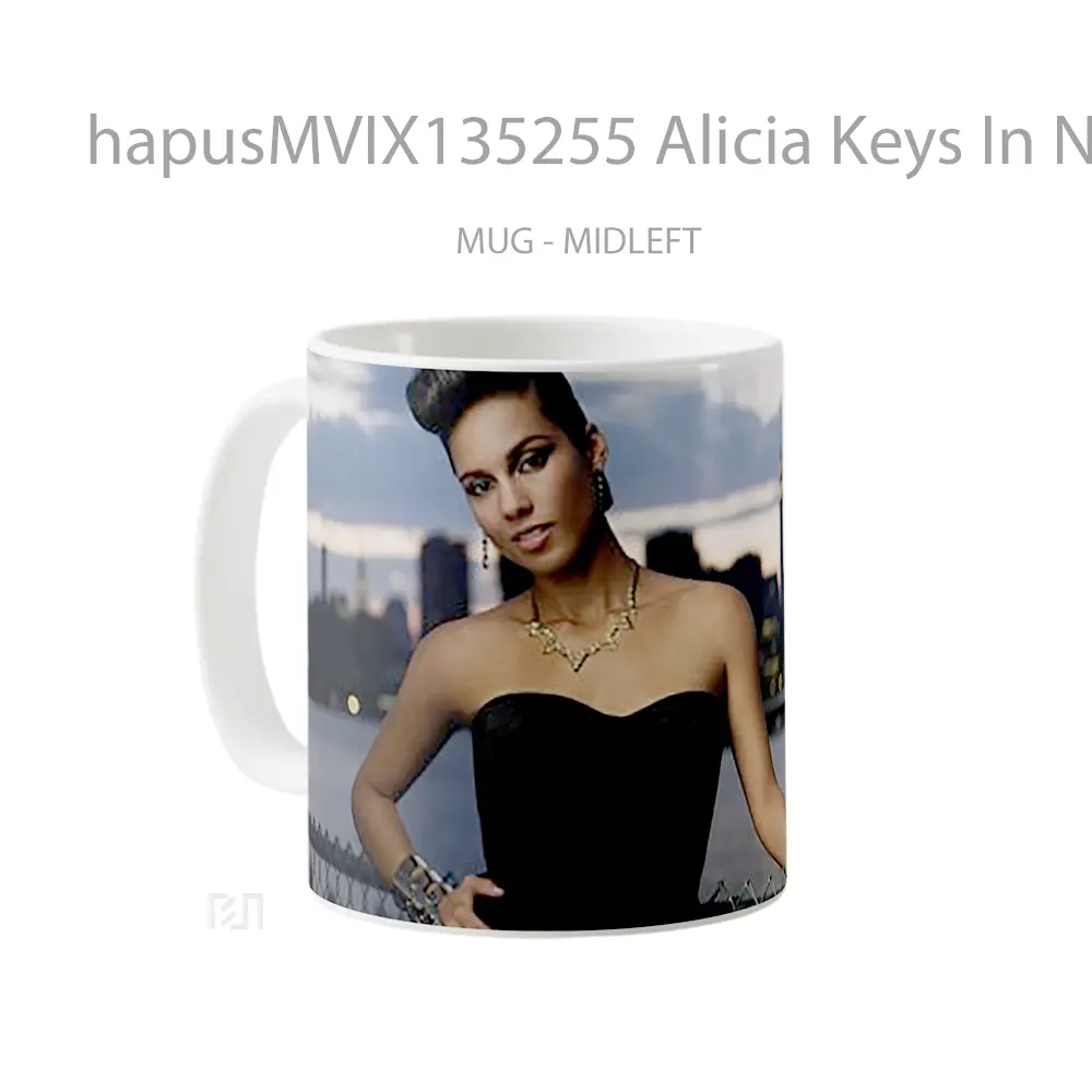 Mug Alicia Keys In New York Gelas Keramik Unik - All-side / Desain
