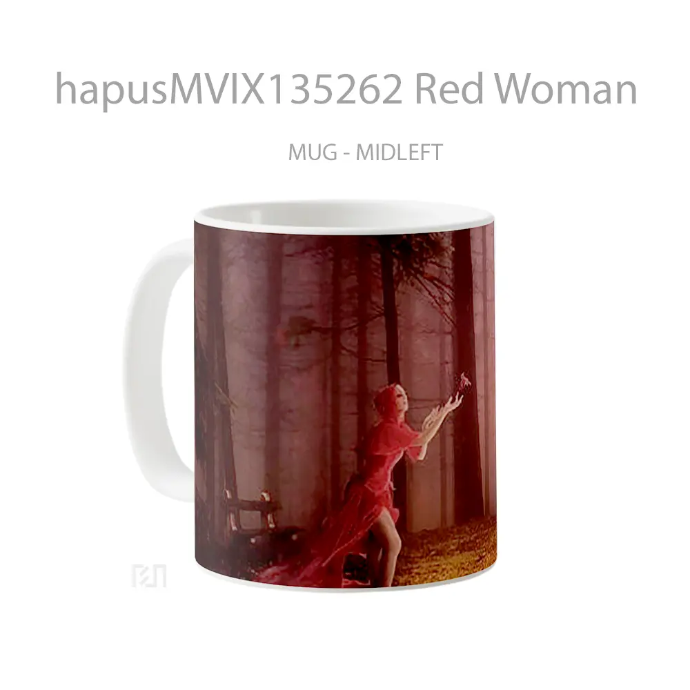 Mug Red Woman Gelas Keramik Unik - All-side / Desain