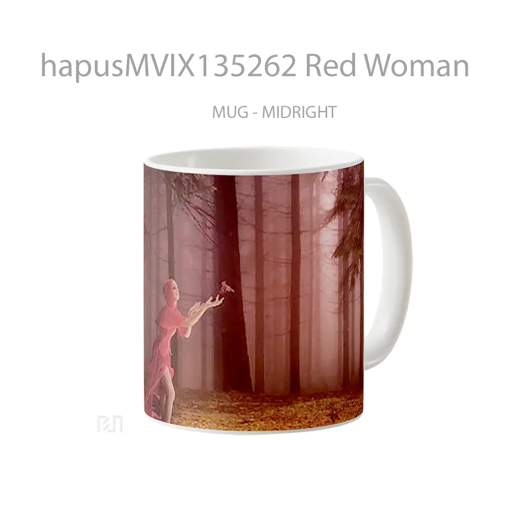 Mug Red Woman Gelas Keramik Unik - All-side / Desain
