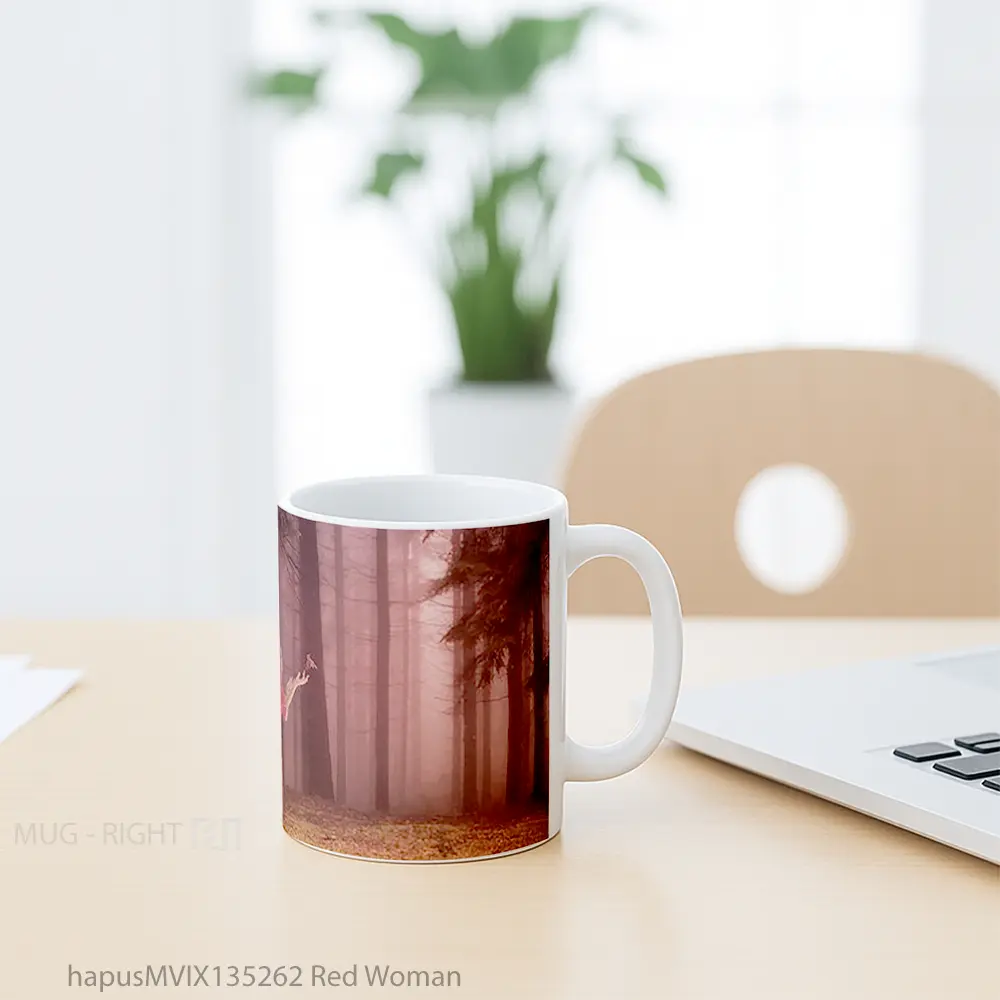 Mug Red Woman Gelas Keramik Unik - All-side / Desain