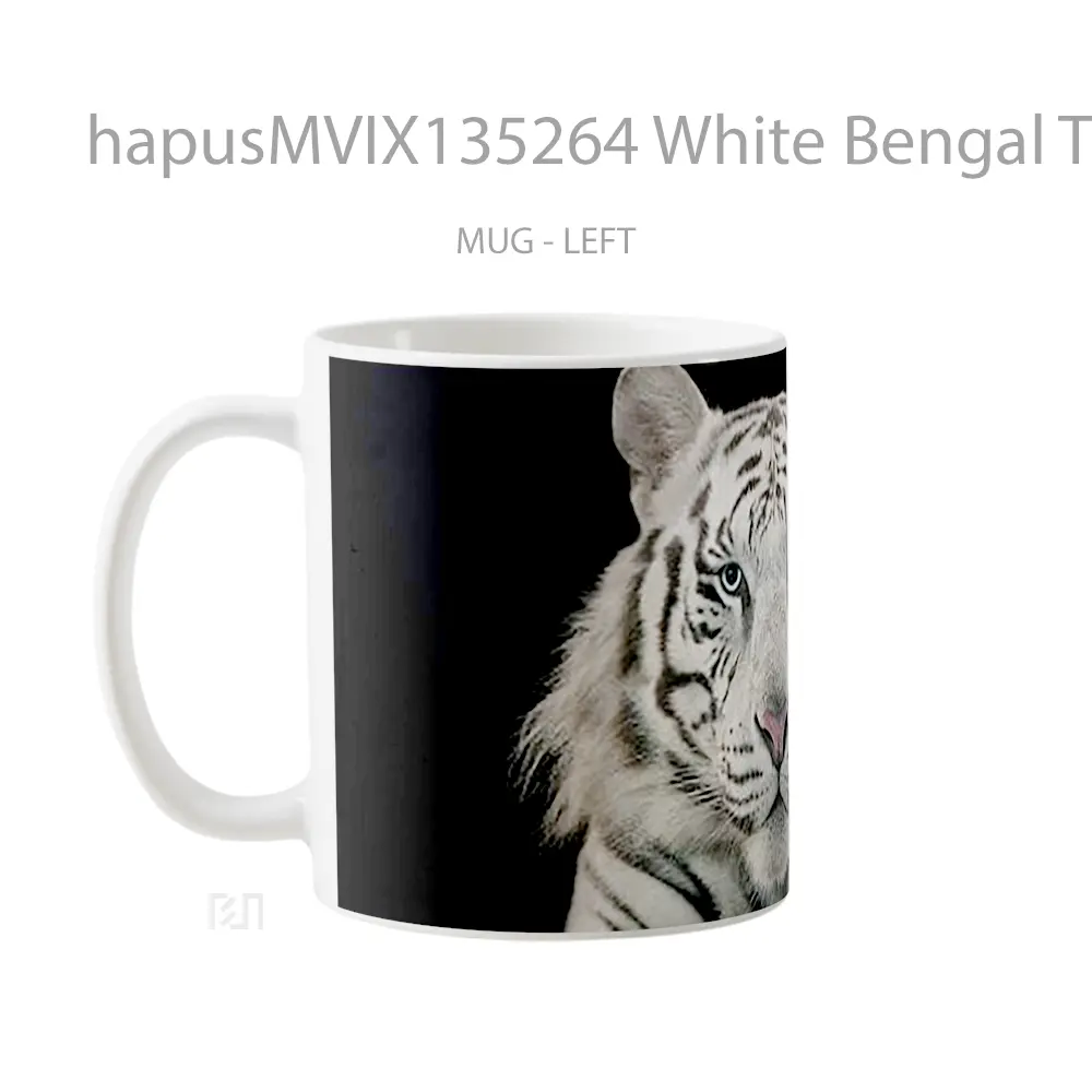 Mug White Bengal Tiger Gelas Hewan Lucu - All-side / Desain