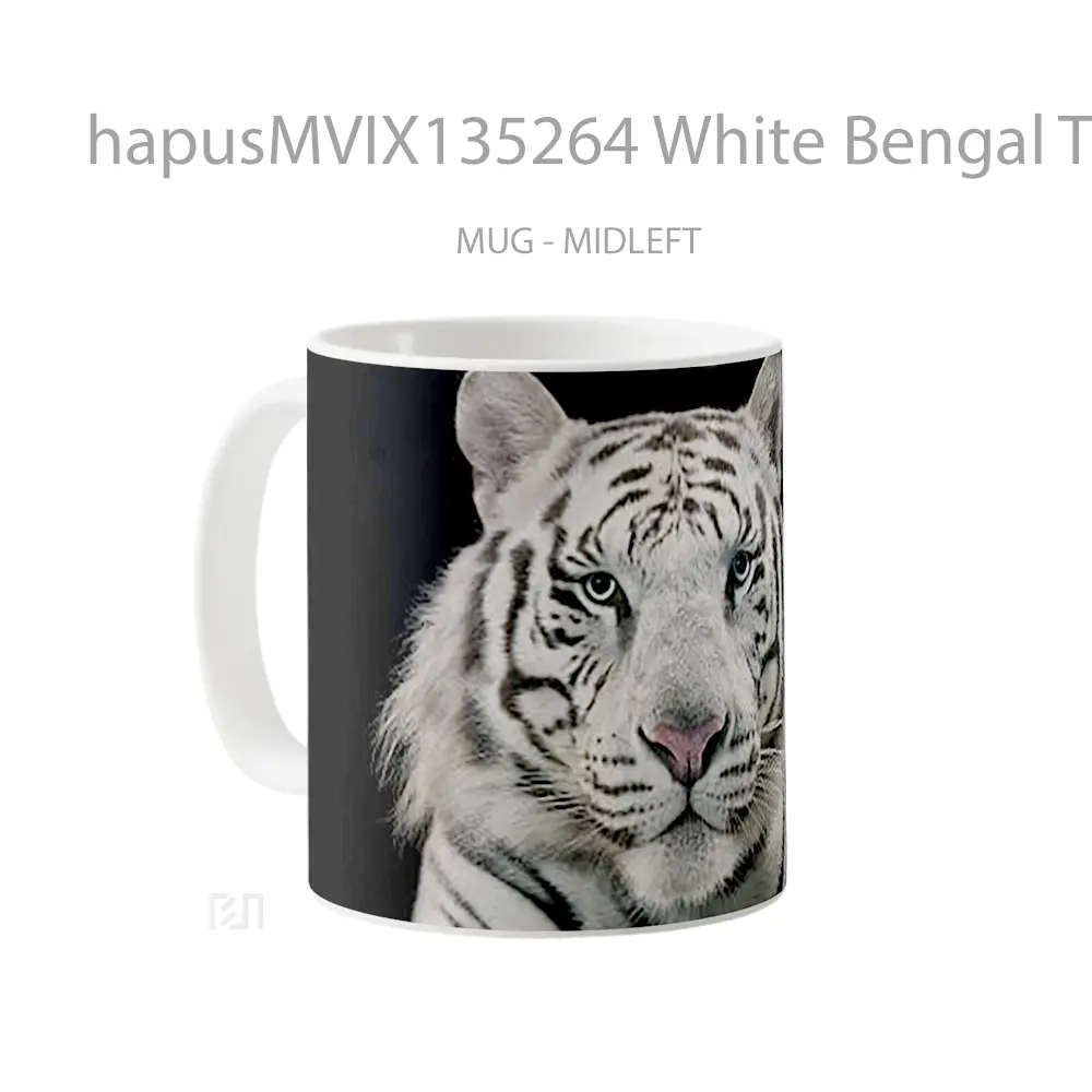 Mug White Bengal Tiger Gelas Hewan Lucu - All-side / Desain