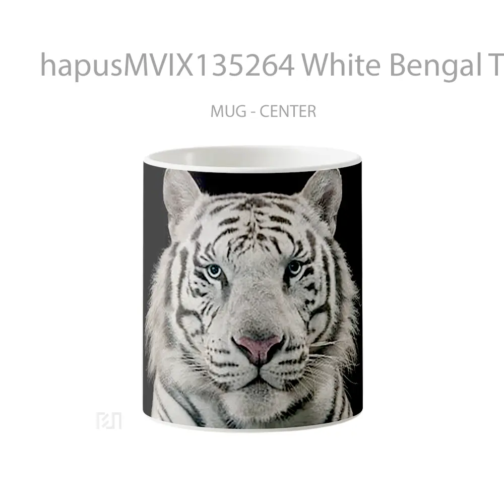 Mug White Bengal Tiger Gelas Hewan Lucu