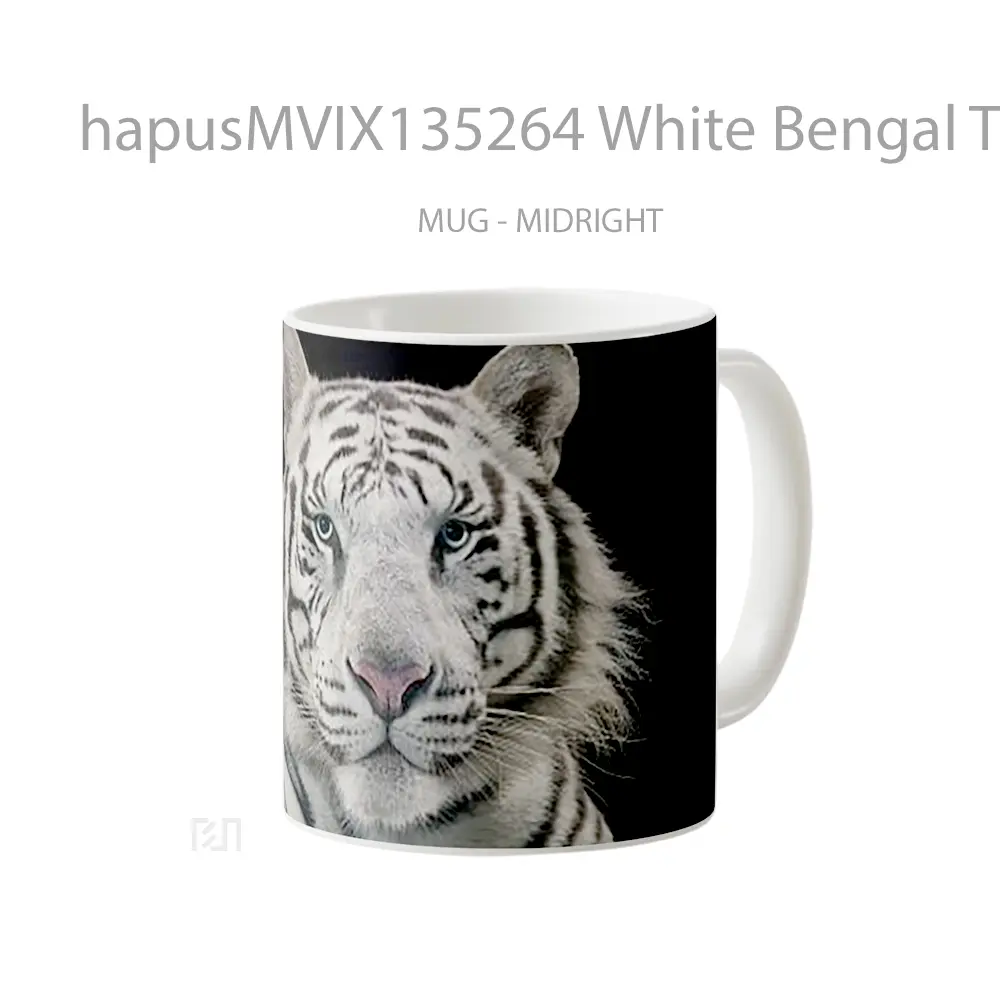 Mug White Bengal Tiger Gelas Hewan Lucu - All-side / Desain