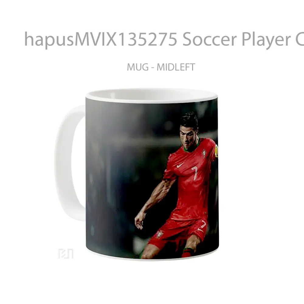 Mug Soccer Player Cristiano Ronaldo Gelas Keramik Unik - All-side / Desain