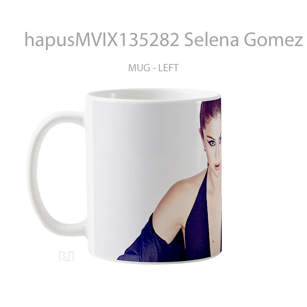 Mug Selena Gomez In Black Dress V2 Gelas Selebriti - All-side / Desain