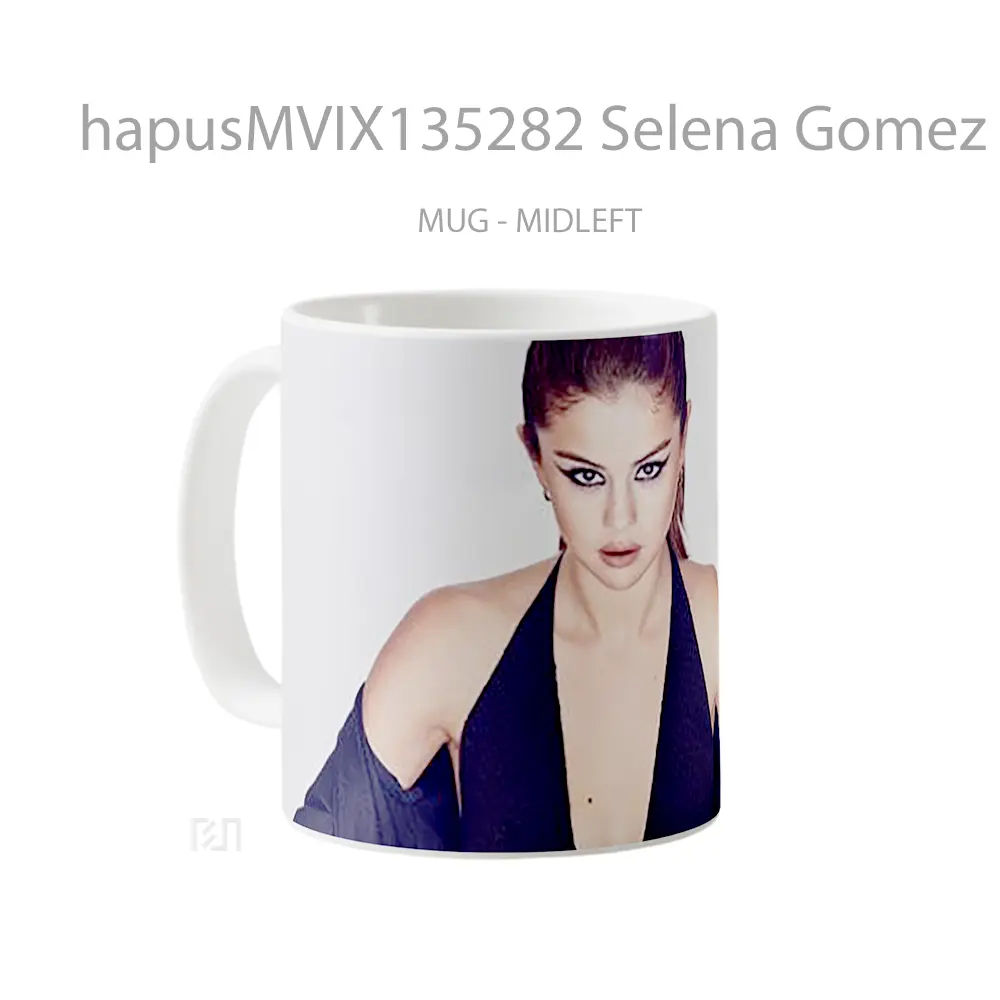 Mug Selena Gomez In Black Dress V2 Gelas Selebriti - All-side / Desain