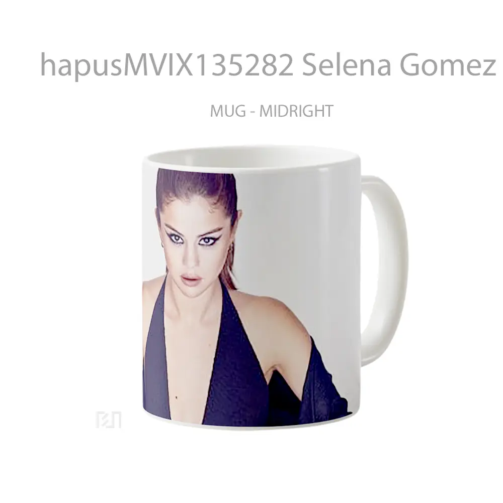 Mug Selena Gomez In Black Dress V2 Gelas Selebriti - All-side / Desain