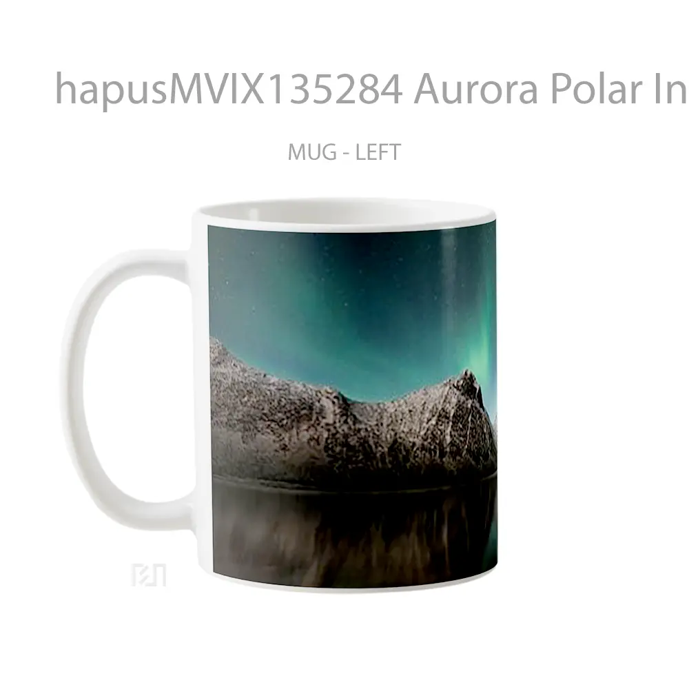 Mug Aurora Polar In Iceland Gelas Keramik Unik - All-side / Desain