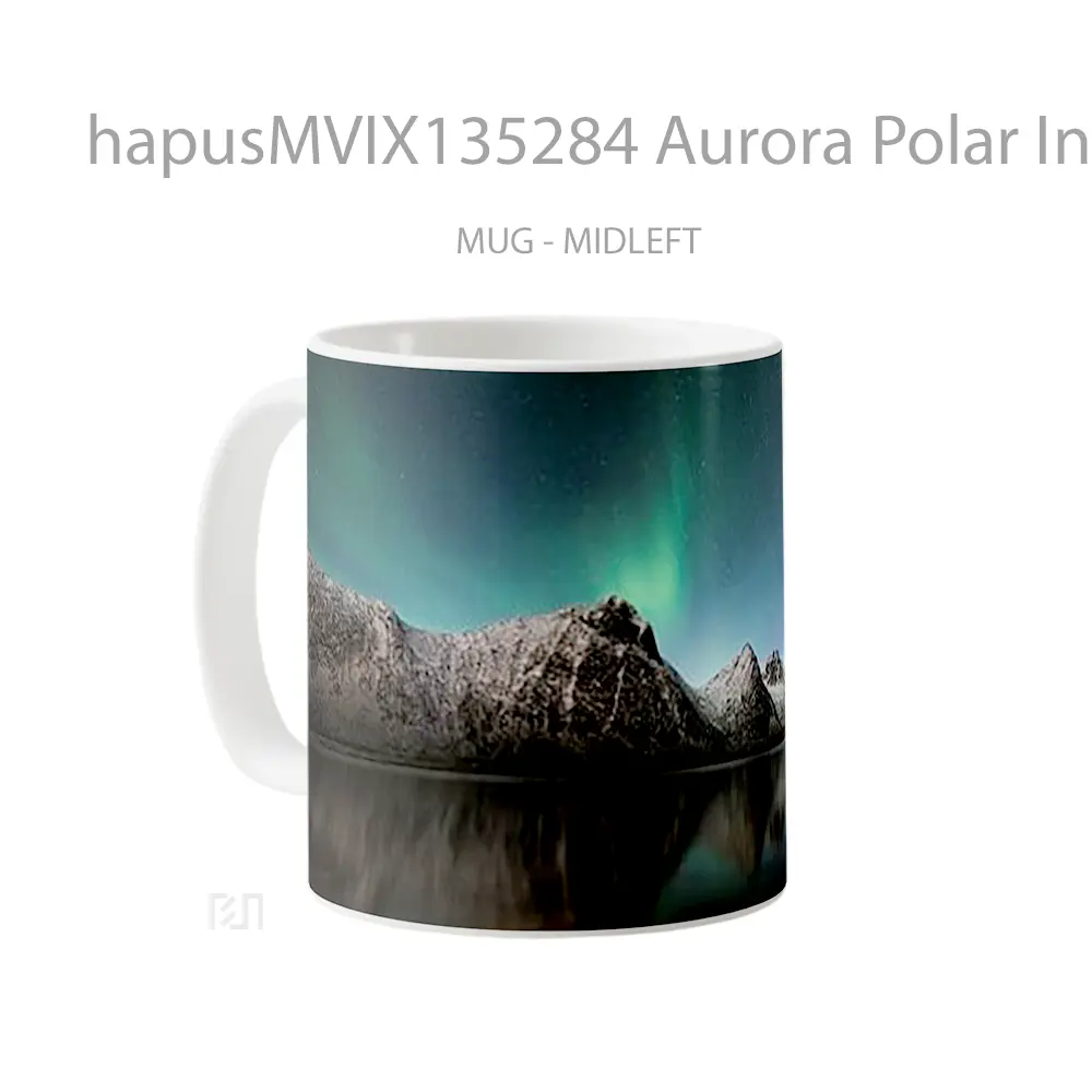 Mug Aurora Polar In Iceland Gelas Keramik Unik - All-side / Desain