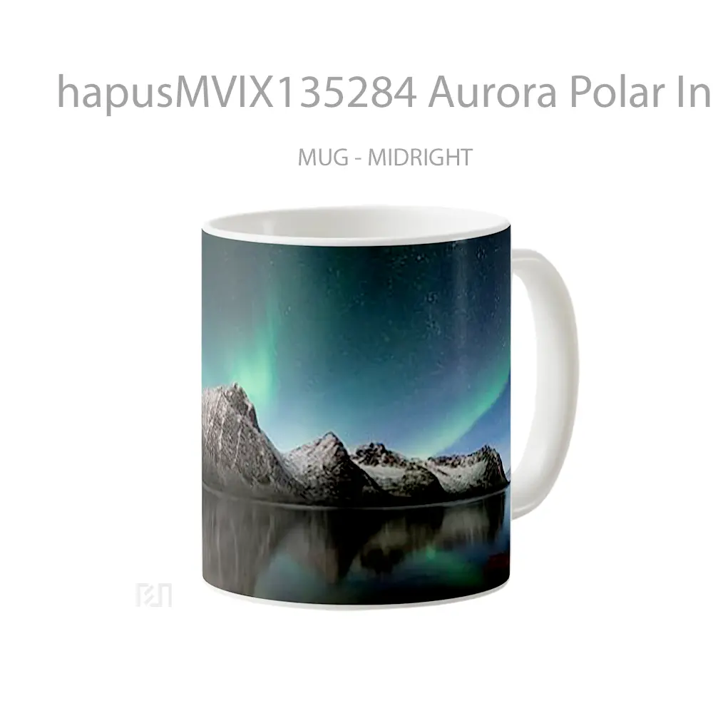 Mug Aurora Polar In Iceland Gelas Keramik Unik - All-side / Desain