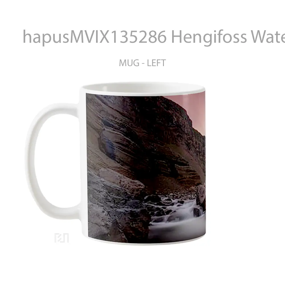 Mug Hengifoss Waterfall In Iceland Gelas Pemandangan Alam - All-side / Desain