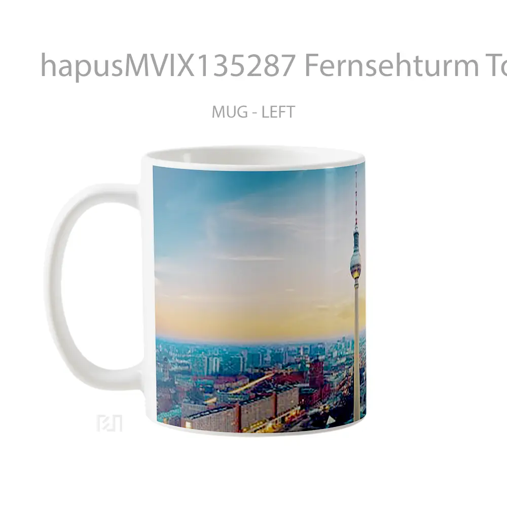 Mug Fernsehturm Tower In Berlin Gelas Keramik Unik - All-side / Desain