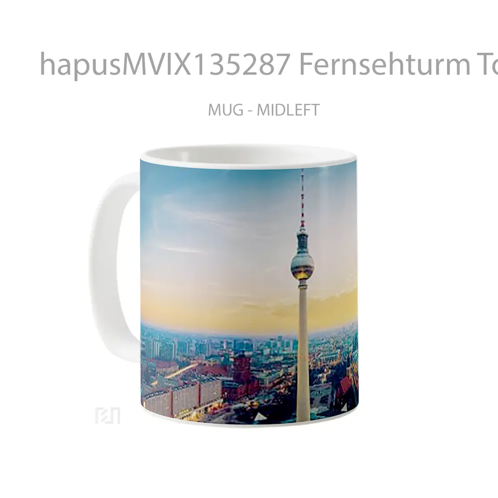 Mug Fernsehturm Tower In Berlin Gelas Keramik Unik - All-side / Desain