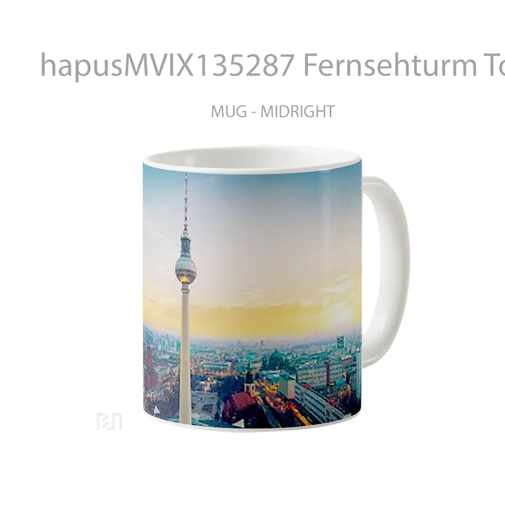 Mug Fernsehturm Tower In Berlin Gelas Keramik Unik - All-side / Desain