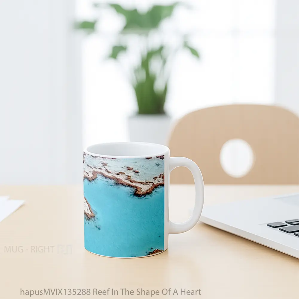 Mug Reef In The Shape Of A Heart Gelas Seni Modern - All-side / Desain