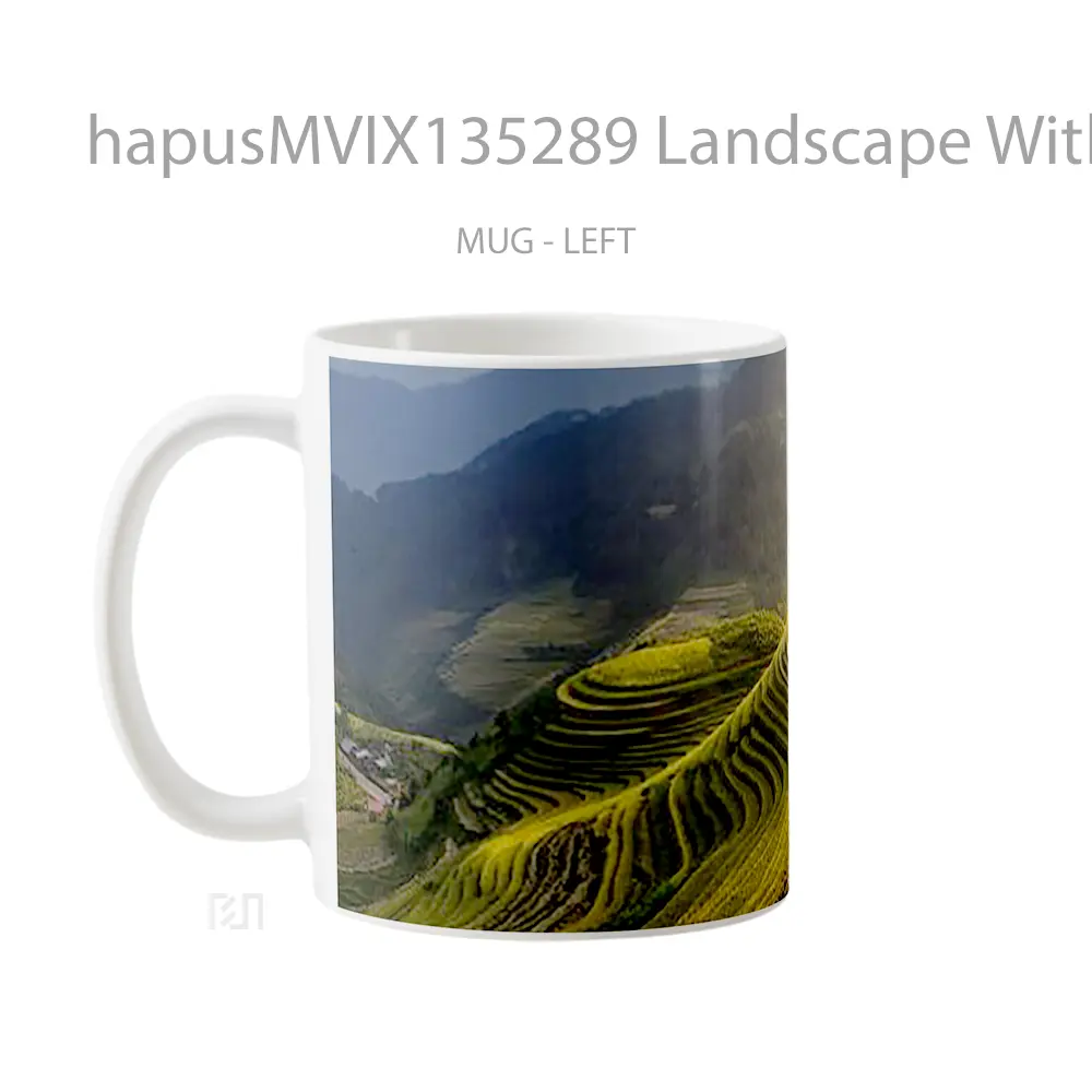 Mug Landscape With Mountains And Pyramids Gelas Pemandangan Alam - All-side / Desain