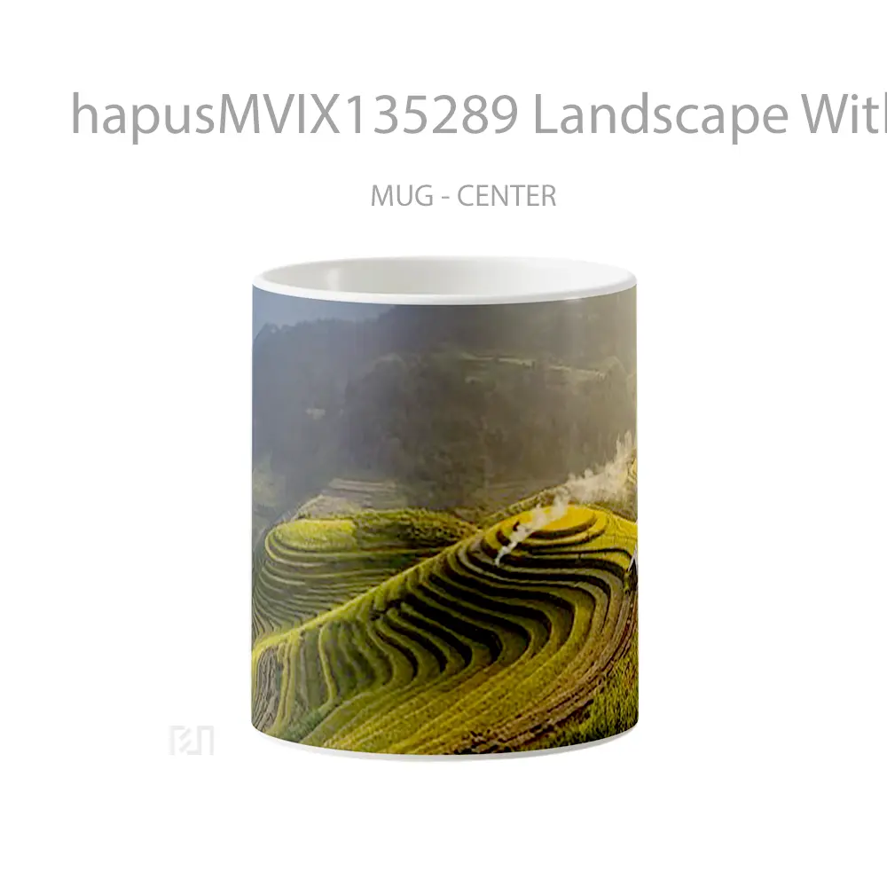 Mug Landscape With Mountains And Pyramids Gelas Pemandangan Alam