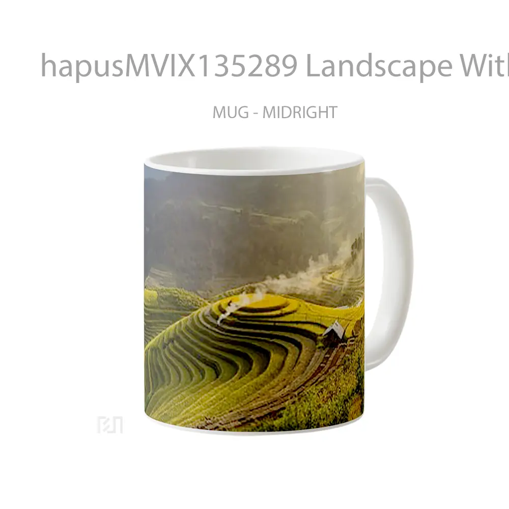 Mug Landscape With Mountains And Pyramids Gelas Pemandangan Alam - All-side / Desain