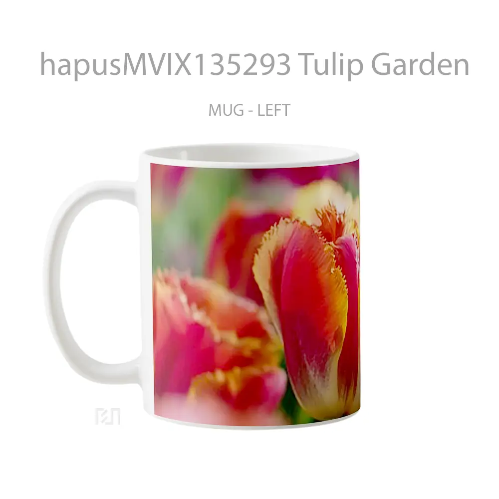 Mug Tulip Garden Gelas Pemandangan Alam - All-side / Desain