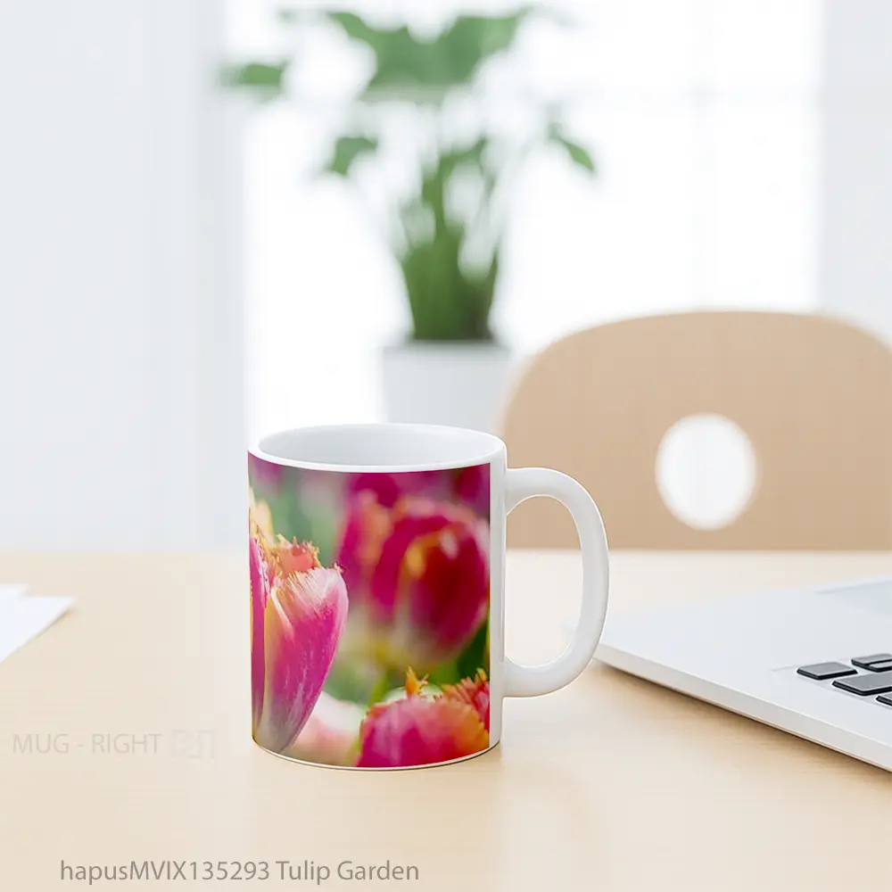 Mug Tulip Garden Gelas Pemandangan Alam - All-side / Desain