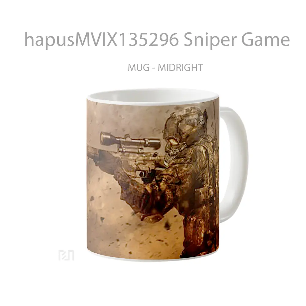 Mug Sniper Game Cangkir Gamer - All-side / Desain