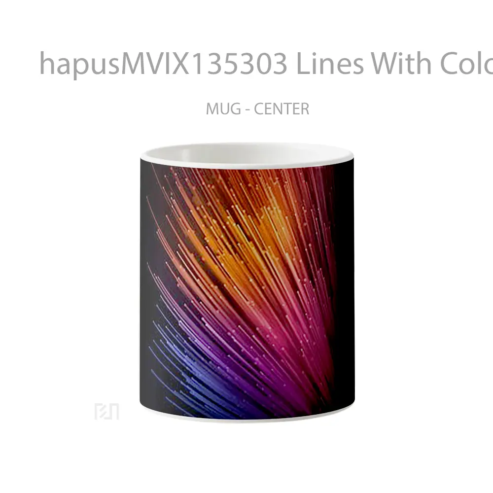 Mug Lines With Colored Lights Gelas Keramik Unik
