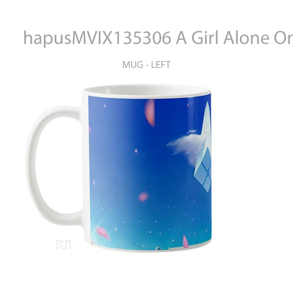 Mug A Girl Alone On A Bench Gelas Keramik Unik - All-side / Desain
