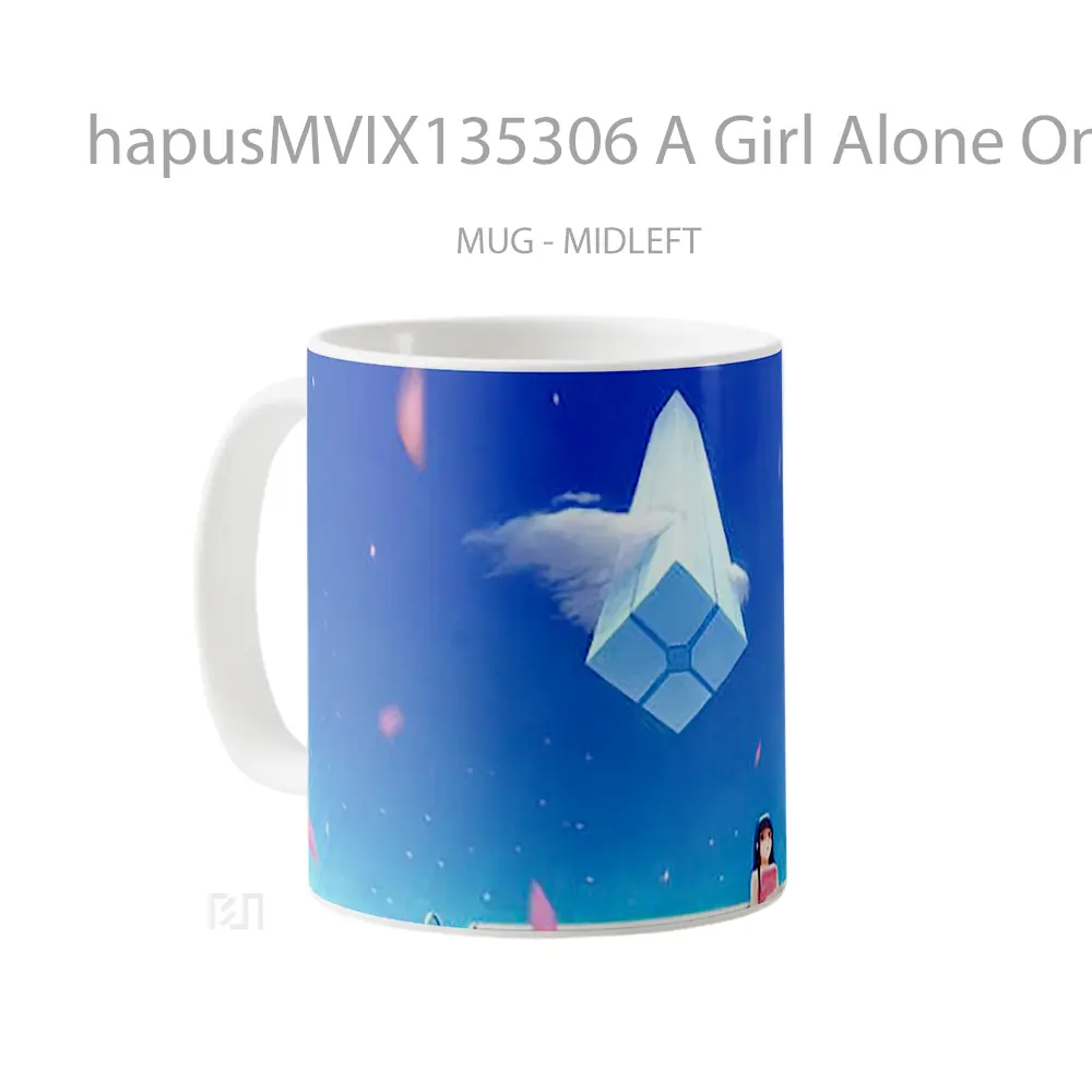 Mug A Girl Alone On A Bench Gelas Keramik Unik - All-side / Desain