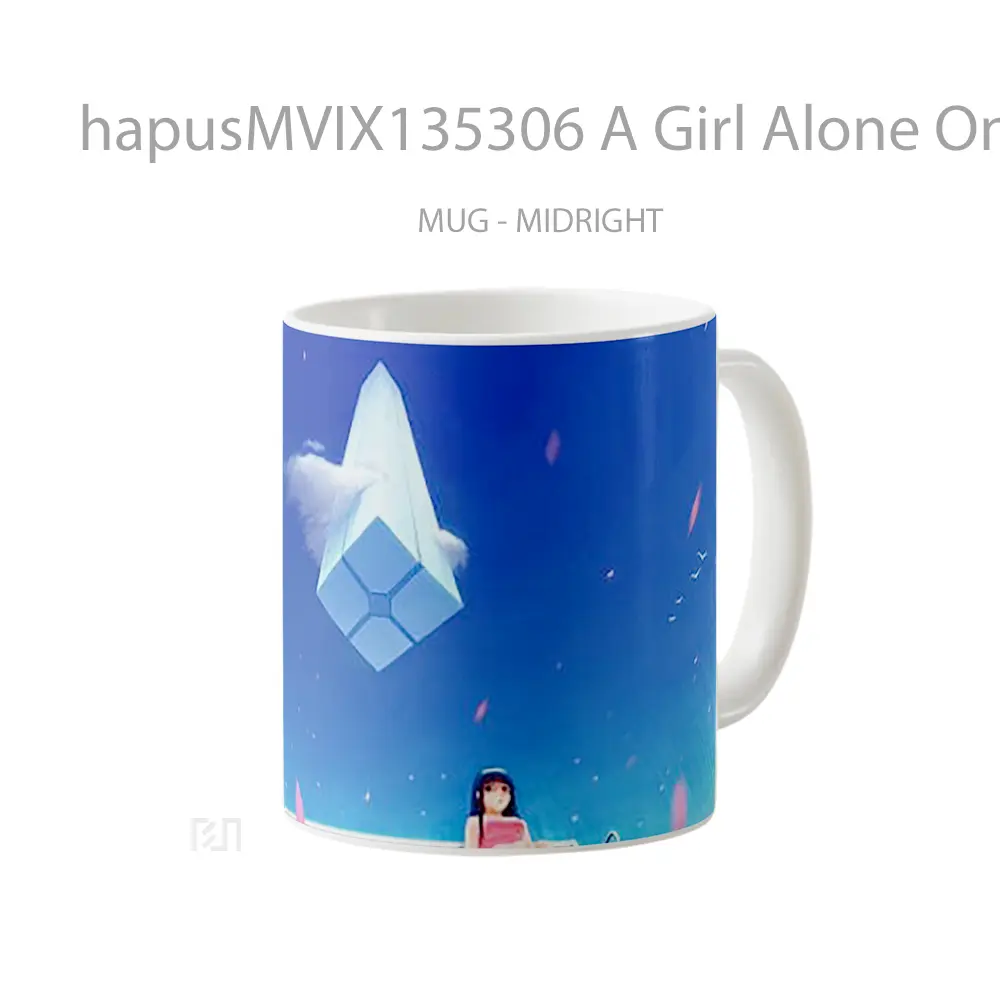 Mug A Girl Alone On A Bench Gelas Keramik Unik - All-side / Desain