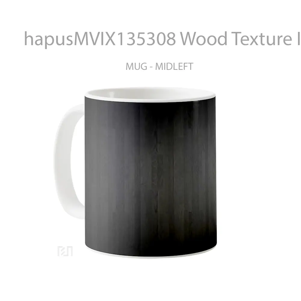 Mug Wood Texture In Black Gelas Keramik Unik - All-side / Desain