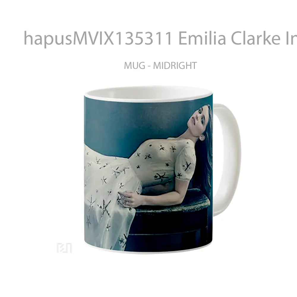 Mug Emilia Clarke In A White Dress Gelas Keramik Unik - All-side / Desain
