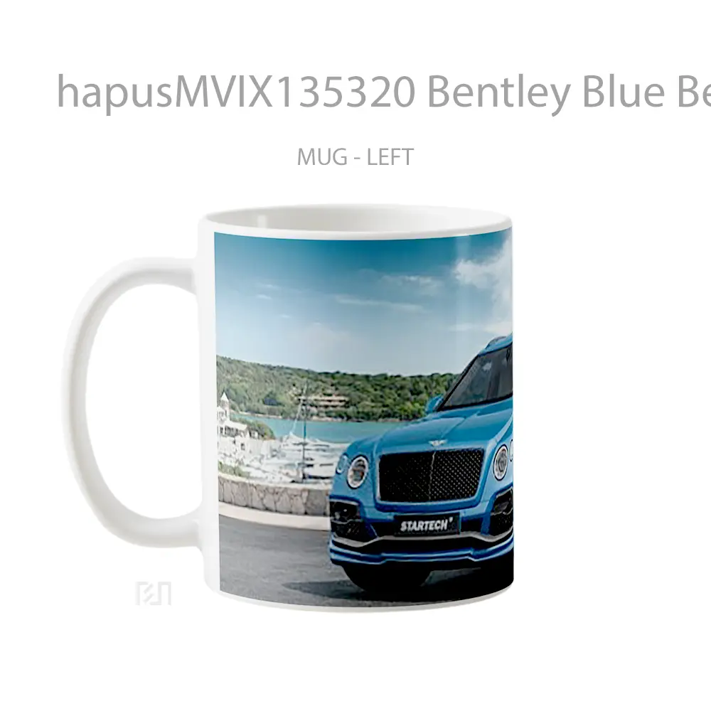 Mug Bentley Blue Bentayga Cangkir Mobil - All-side / Desain