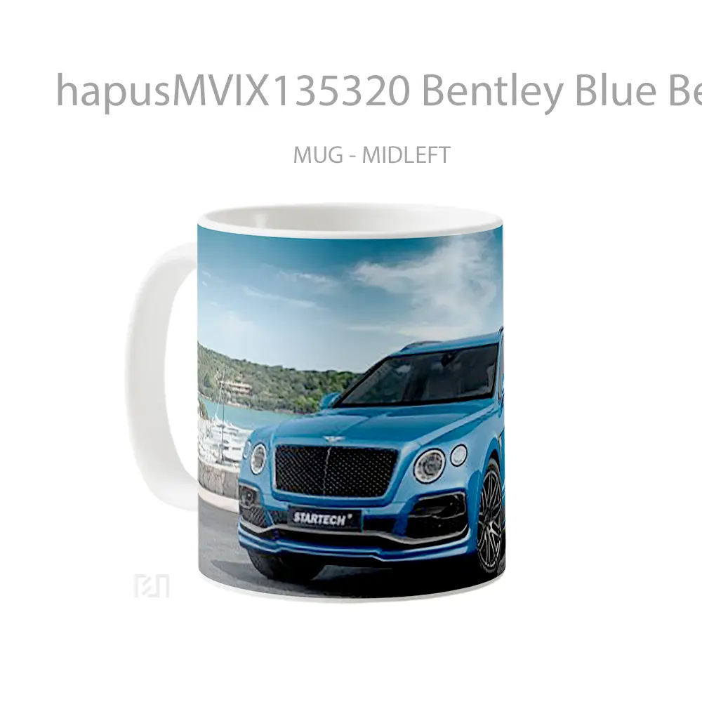 Mug Bentley Blue Bentayga Cangkir Mobil - All-side / Desain