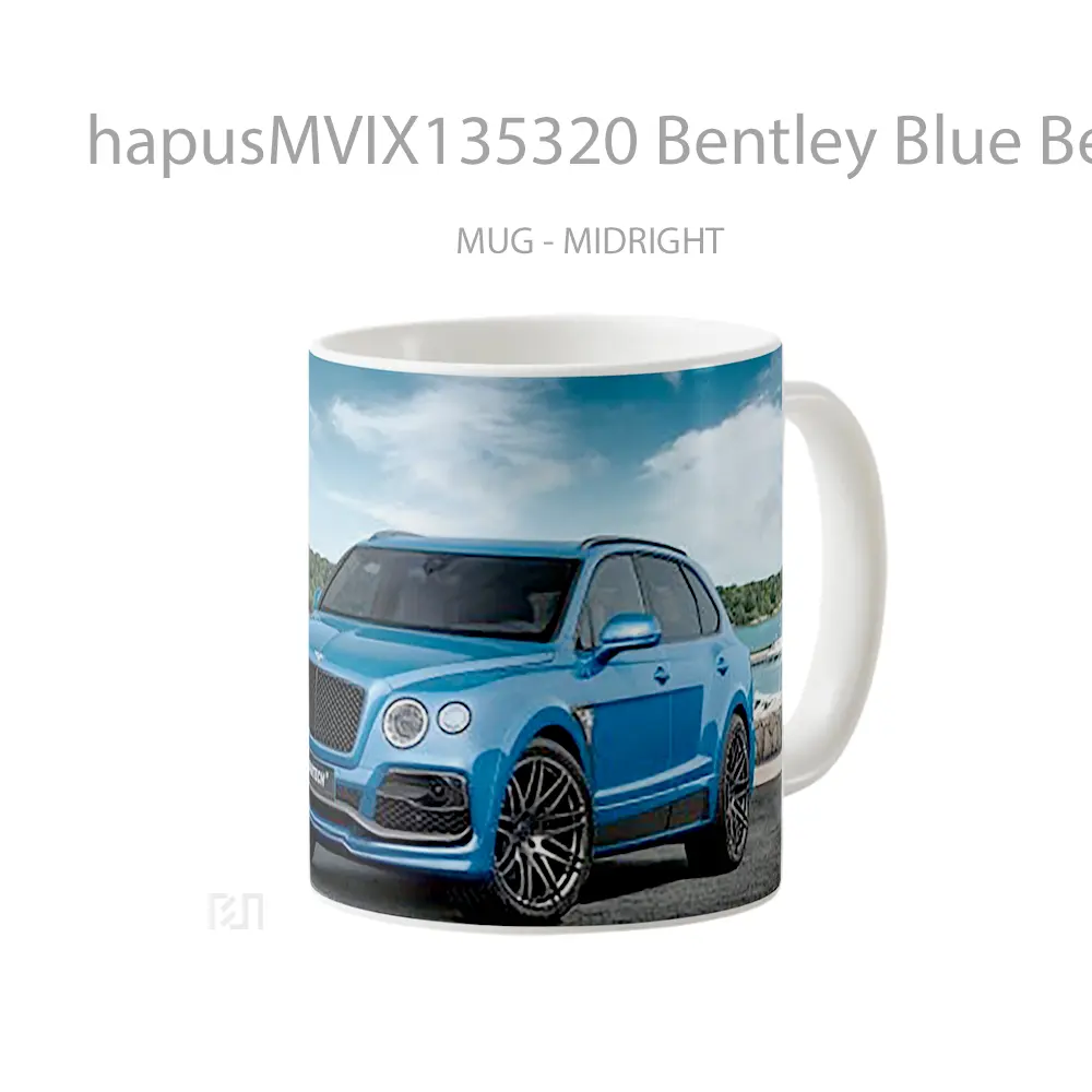 Mug Bentley Blue Bentayga Cangkir Mobil - All-side / Desain