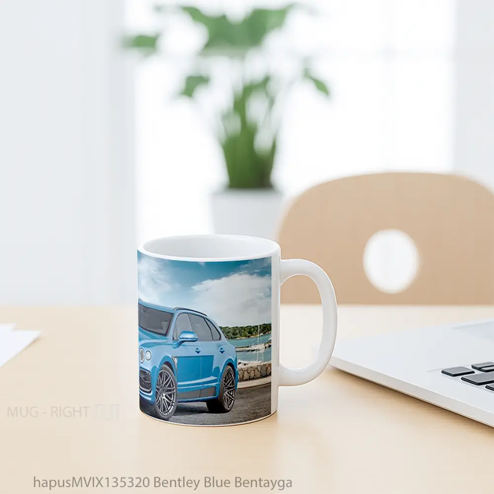 Mug Bentley Blue Bentayga Cangkir Mobil - All-side / Desain