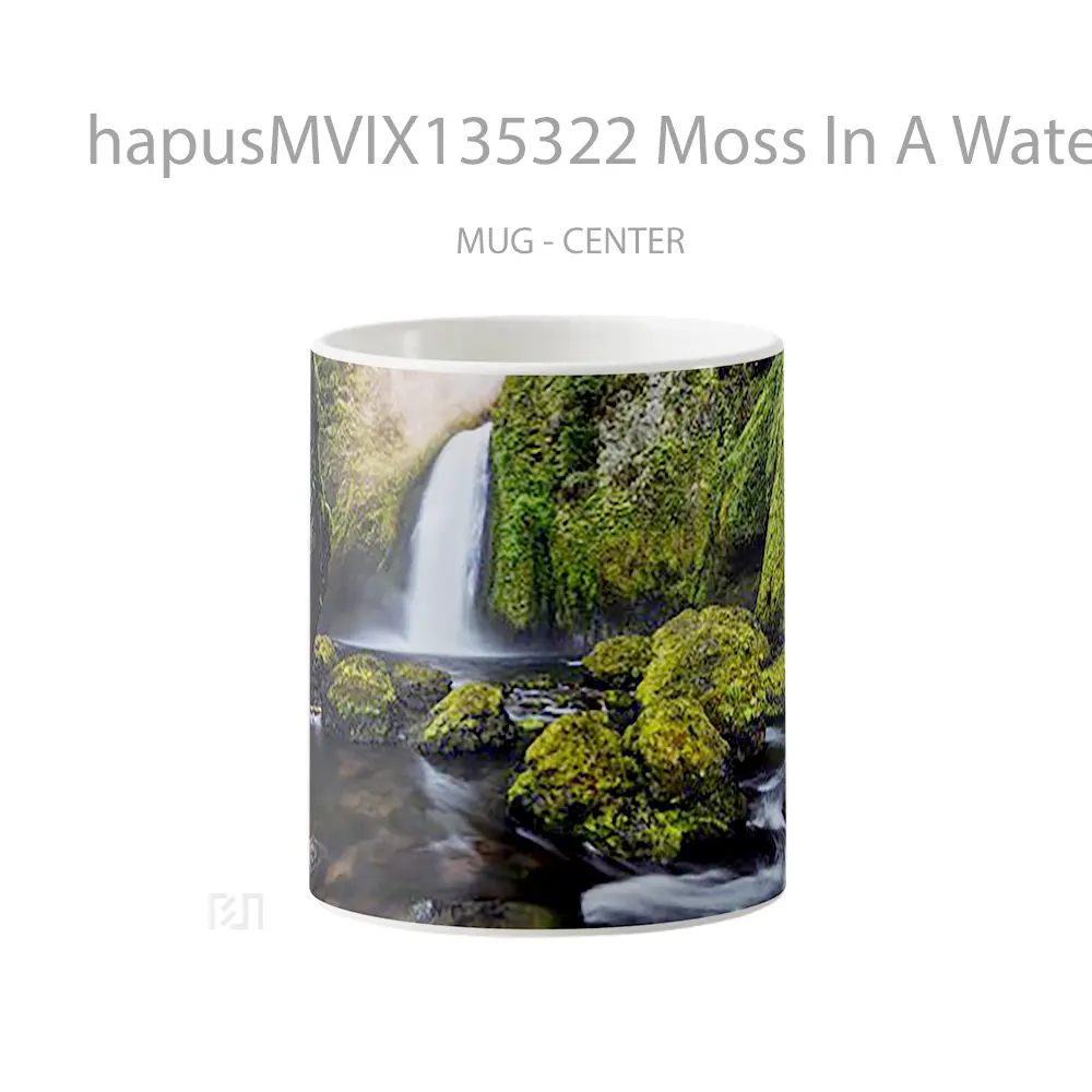 Mug Moss In A Waterfall Gelas Pemandangan Alam