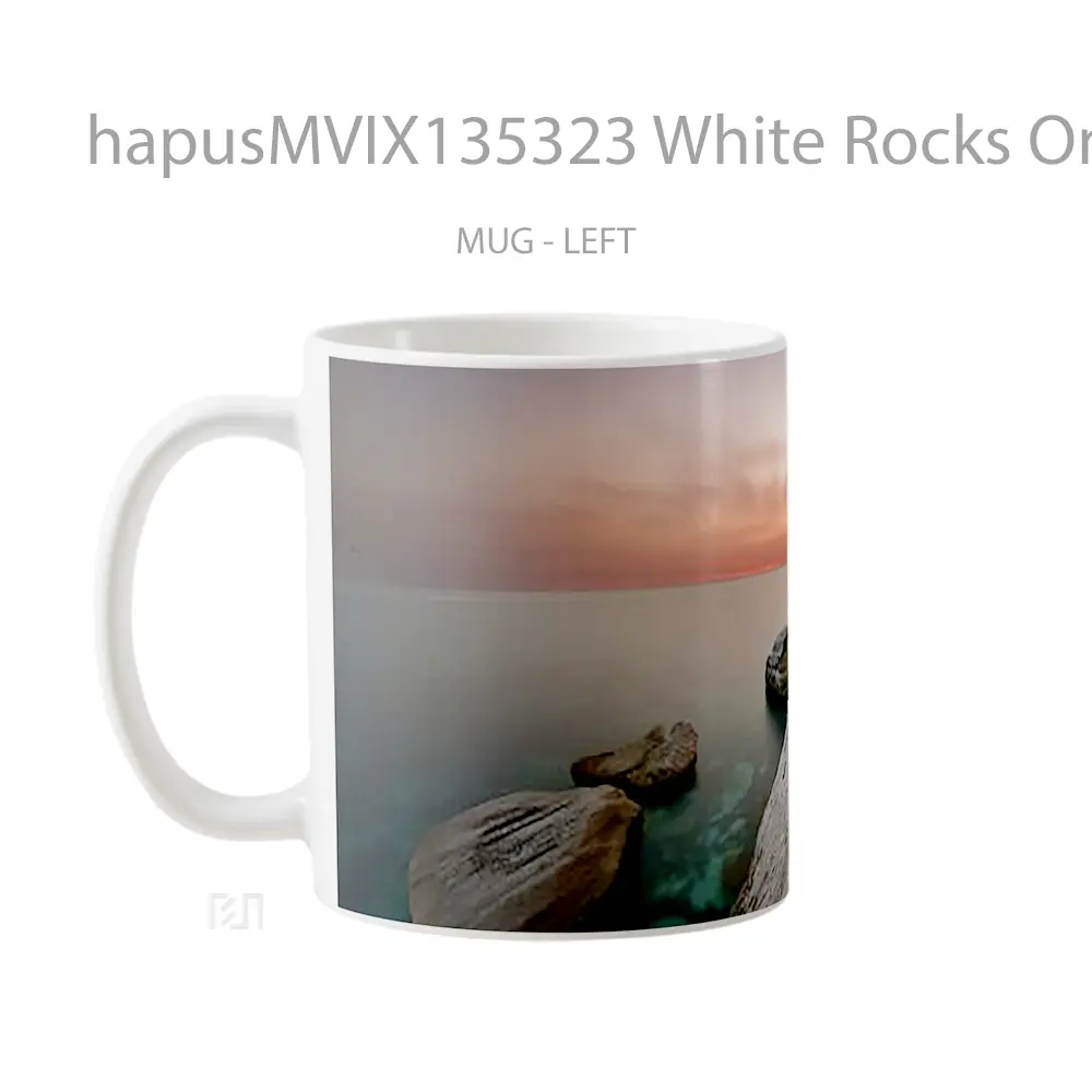 Mug White Rocks On The Coast Gelas Keramik Unik - All-side / Desain
