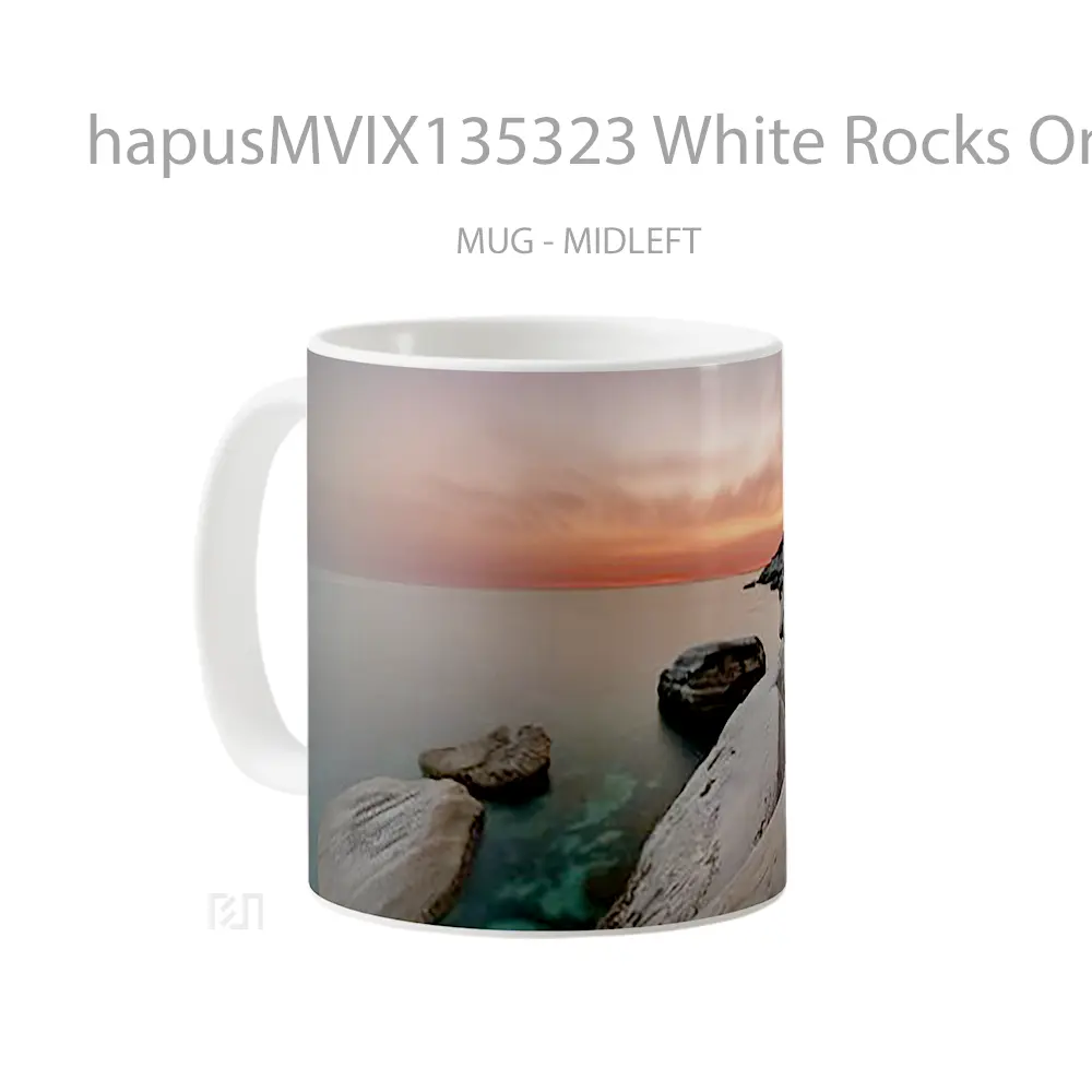 Mug White Rocks On The Coast Gelas Keramik Unik - All-side / Desain