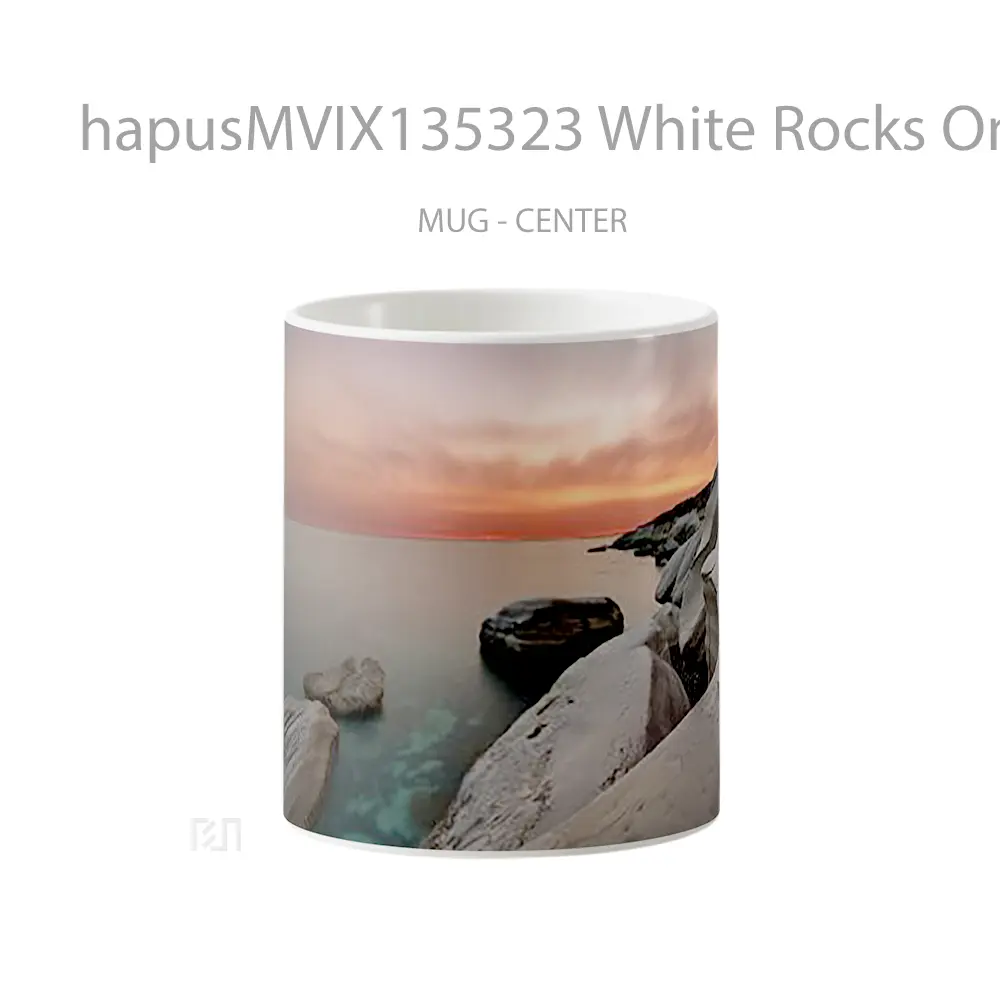 Mug White Rocks On The Coast Gelas Keramik Unik