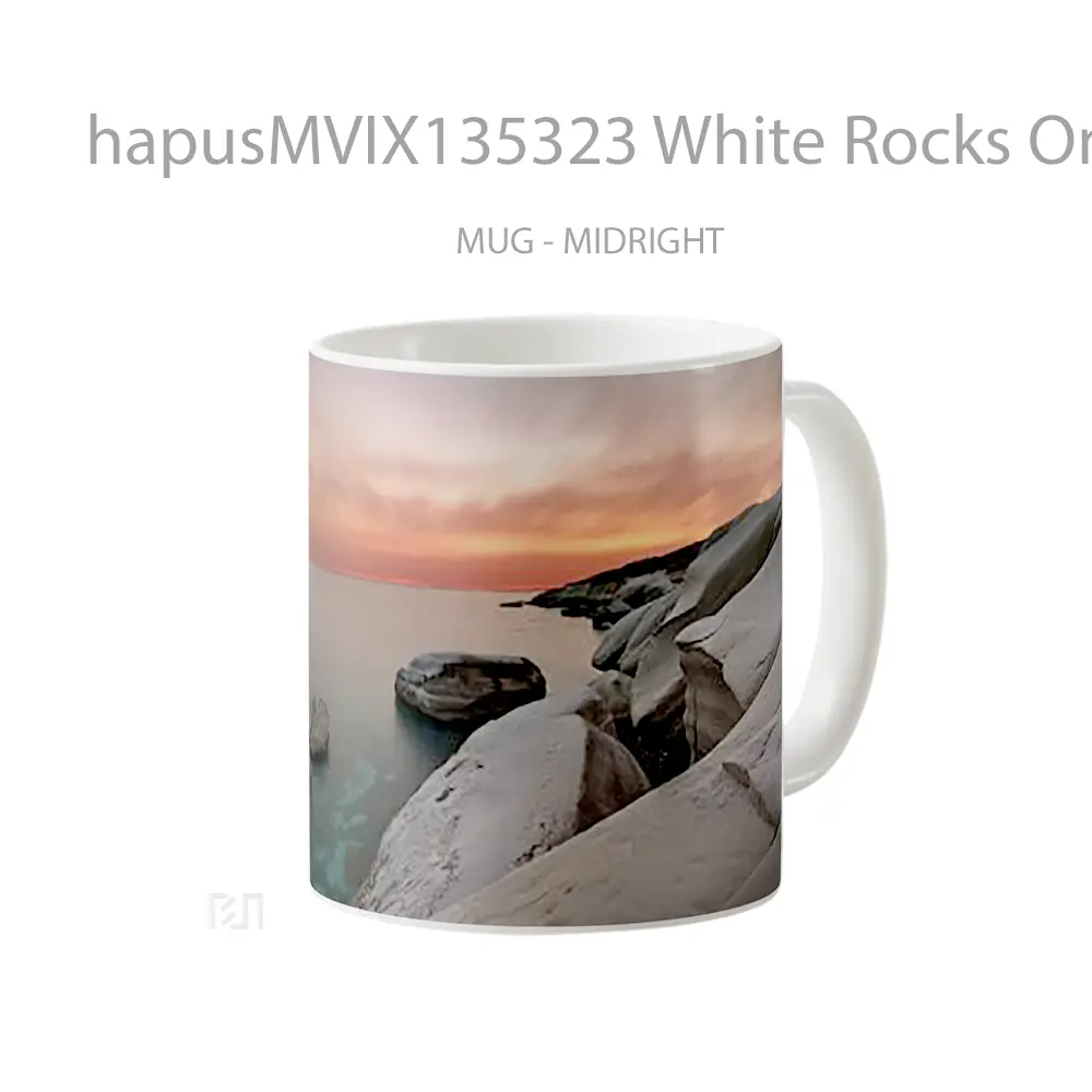 Mug White Rocks On The Coast Gelas Keramik Unik - All-side / Desain