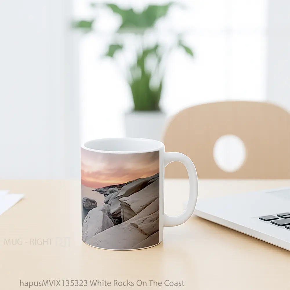 Mug White Rocks On The Coast Gelas Keramik Unik - All-side / Desain