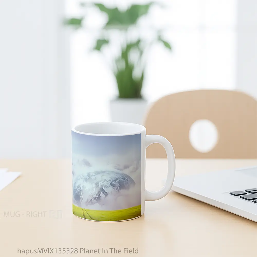Mug Planet In The Field Gelas Pemandangan Alam - All-side / Desain