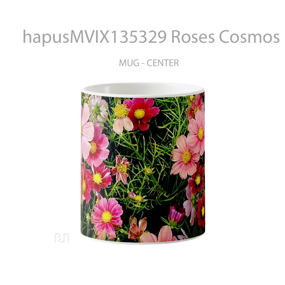 Mug Roses Cosmos Flowers Gelas Pemandangan Alam