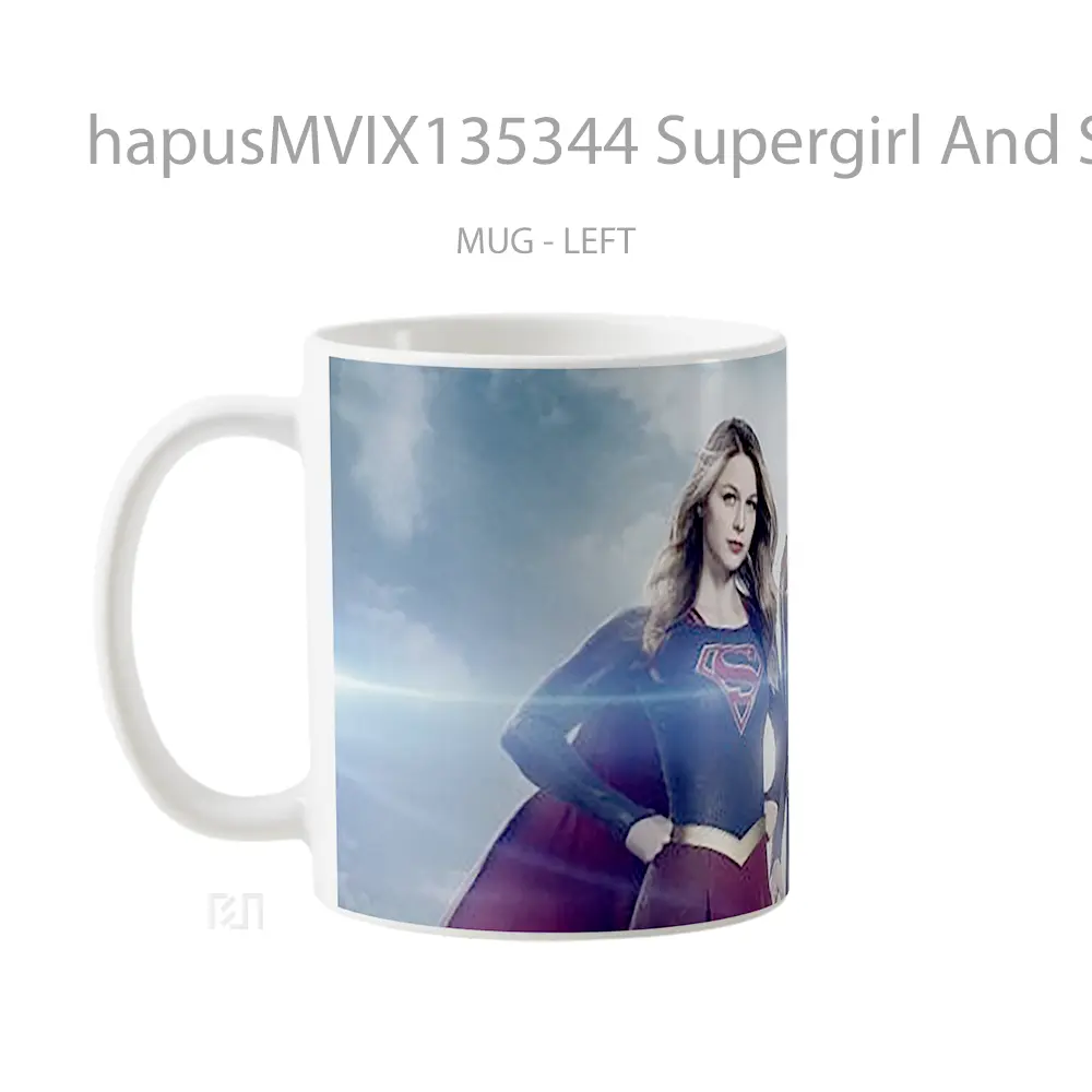 Mug Supergirl And Superman Gelas Superhero - All-side / Desain
