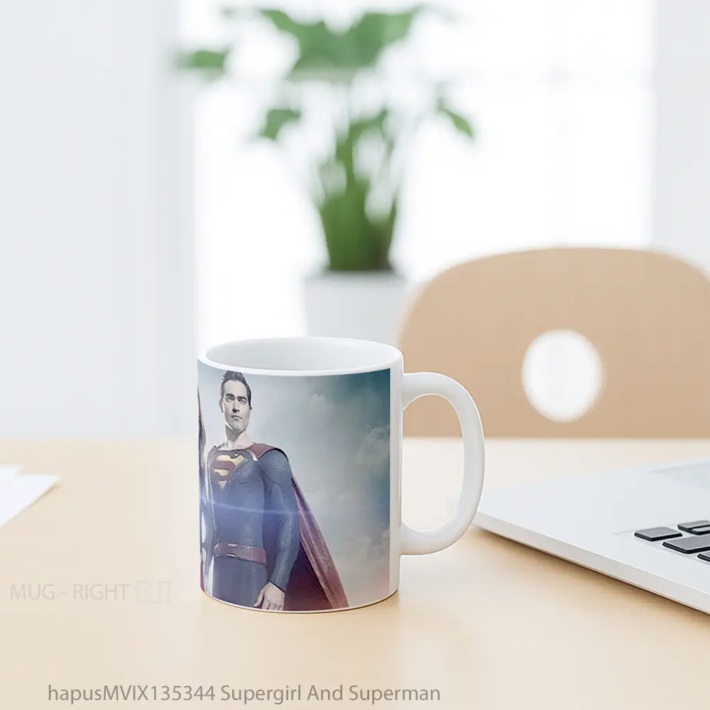 Mug Supergirl And Superman Gelas Superhero - All-side / Desain