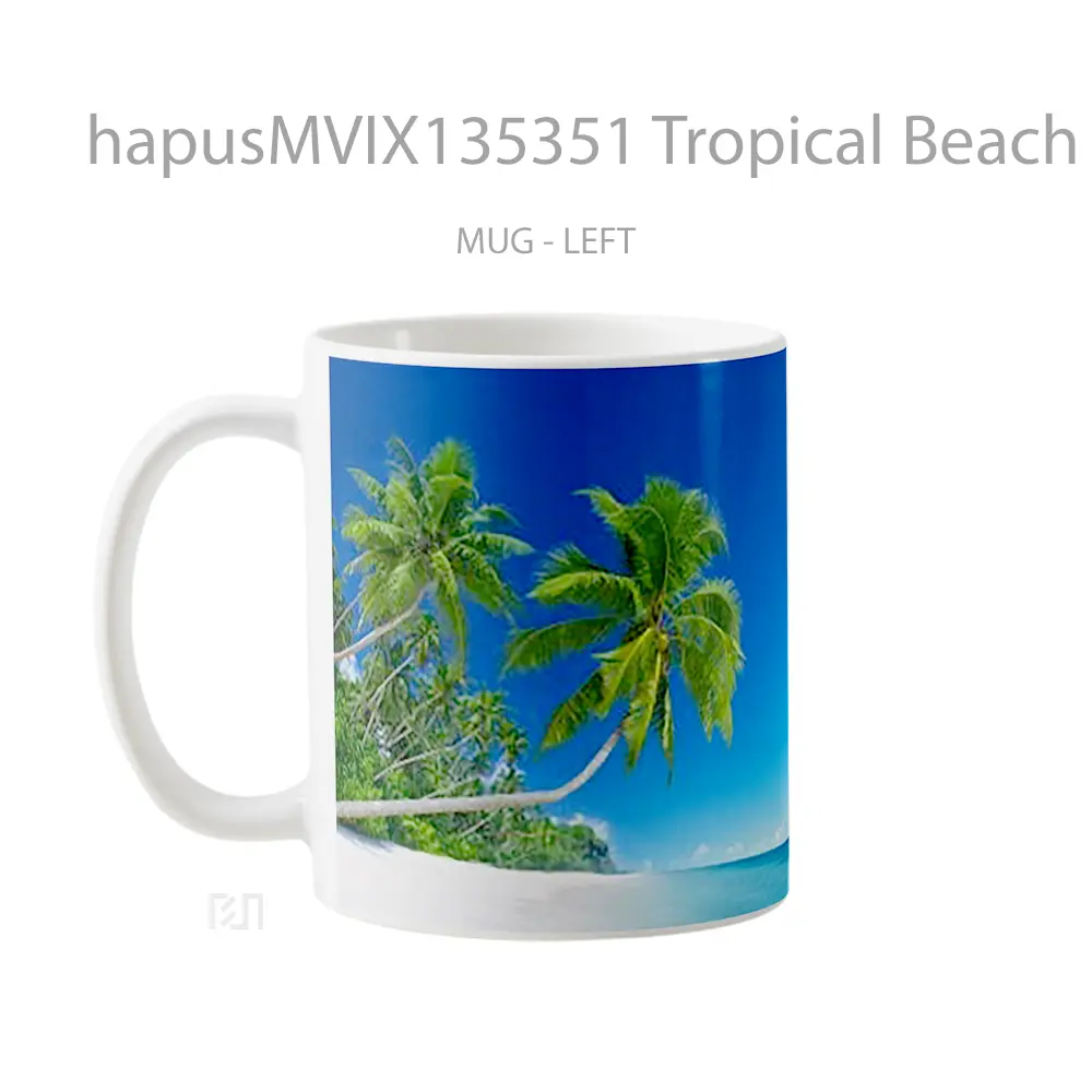 Mug Tropical Beach Gelas Pemandangan Alam - All-side / Desain