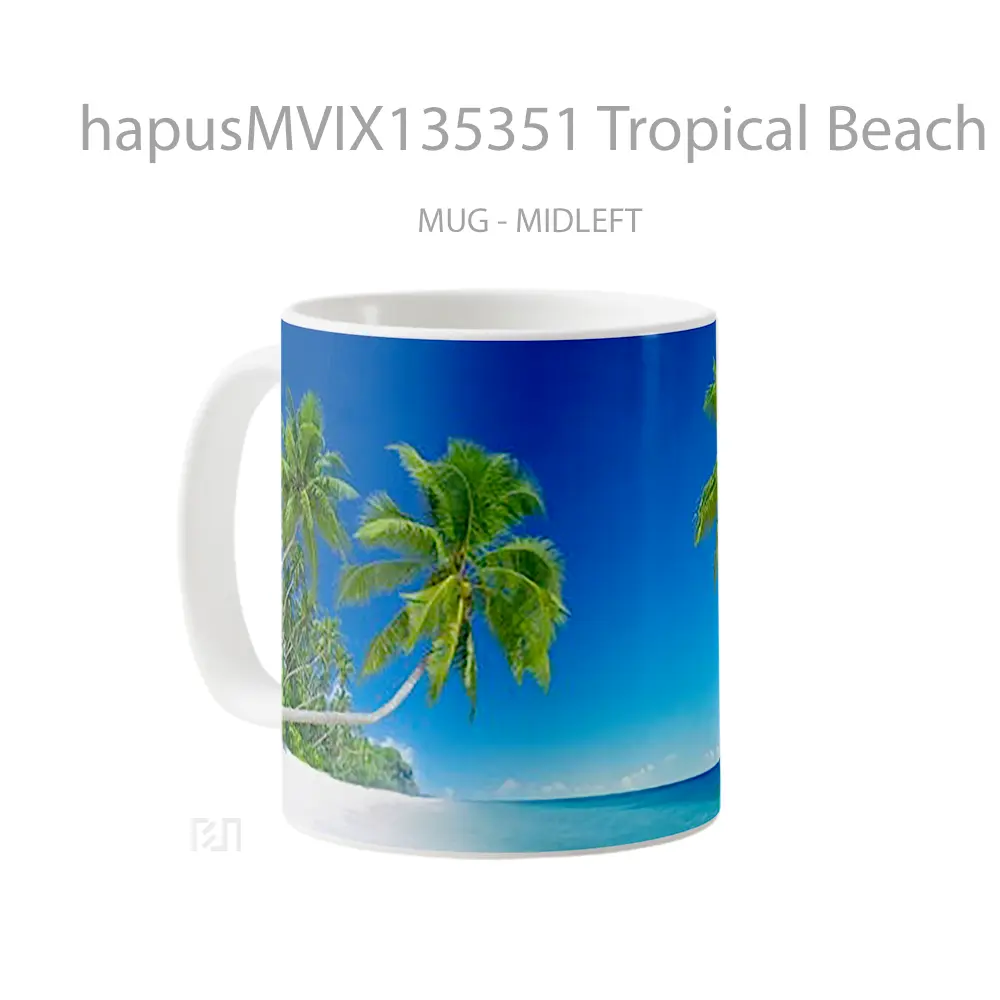 Mug Tropical Beach Gelas Pemandangan Alam - All-side / Desain